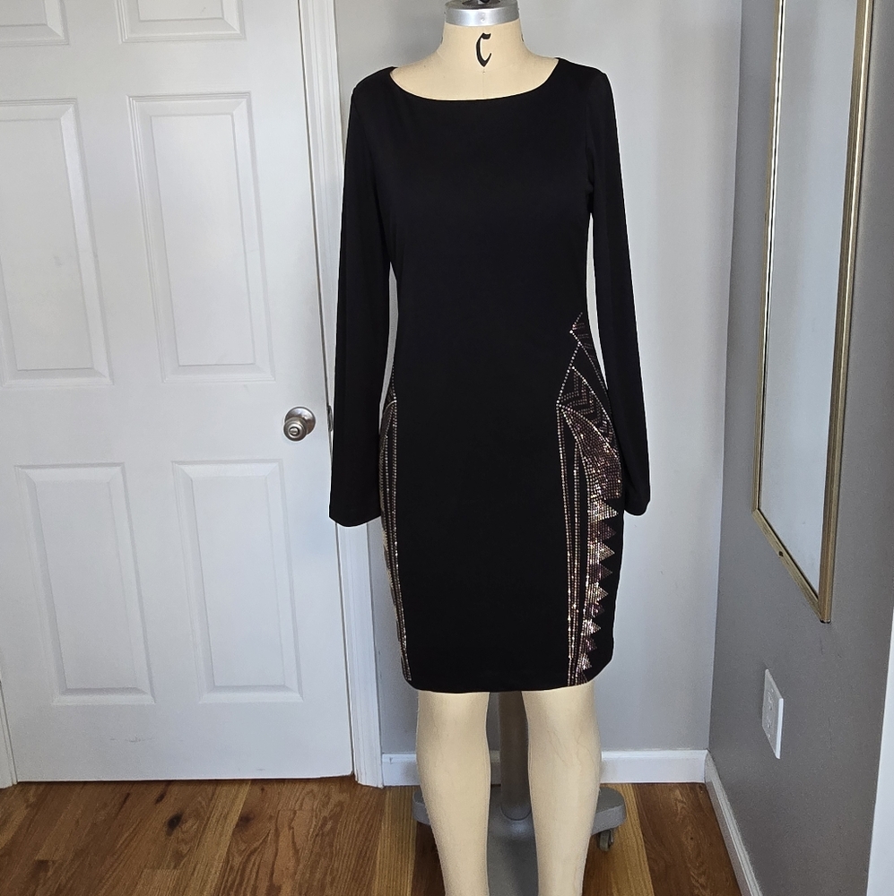 Mark & James Badgley Mischka  Elegant Black Dress with Embellished Details